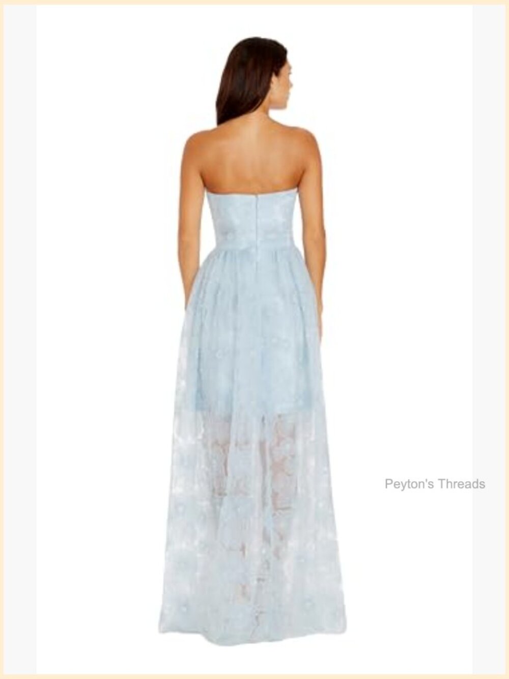 Strapless Sweetheart Fit & Flare Maxi Dress with 3D Floral Detail - Picture 2 of 3